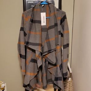 Plaid jacket cardigan